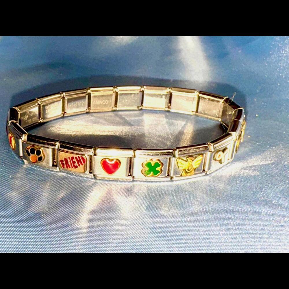 EVC Puzzle Collection Italian 19 Link Charm Bracelet